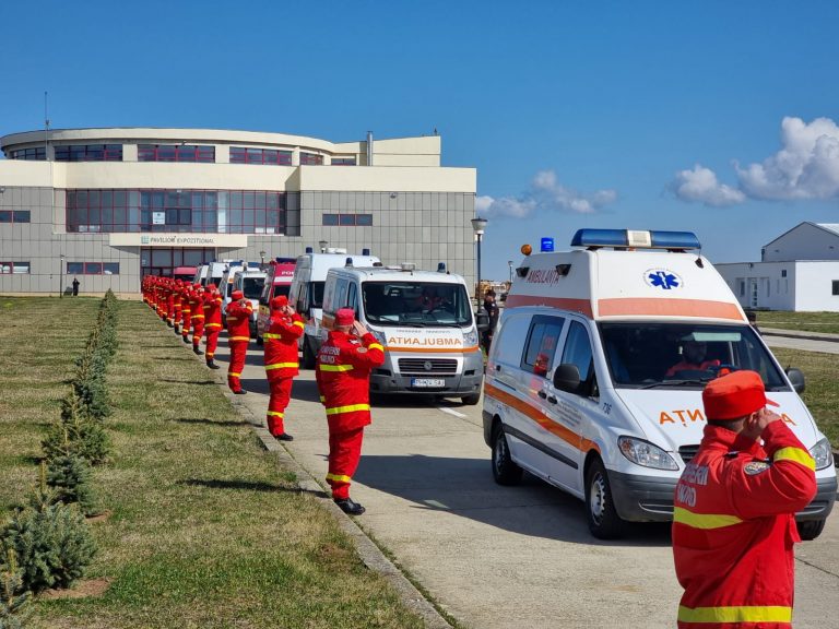VIDEO FOTO 11 ambulanțe au fost donate de România Ucrainei prin intermediul HUB-ului logistic operaționalizat la Suceava