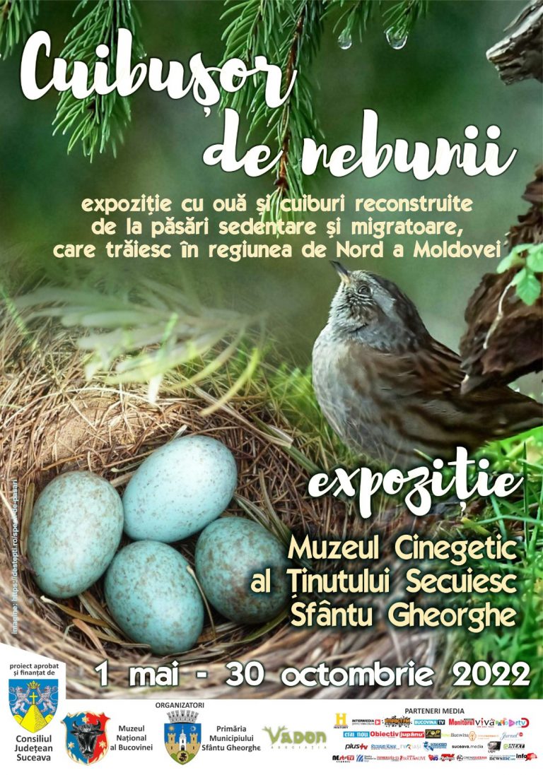 Muzeul Național al Bucovinei organizează la sediul Muzeului Cinegetic al Ținutului Secuiesc expoziția itinerantă Cuibușor de nebunii