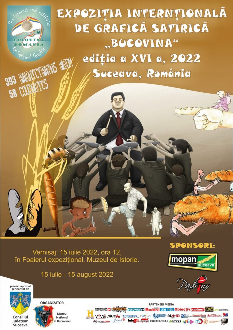 Expoziția Internațională de Grafică Satirică „Bucovina”, organizată de Muzeul Național al Bucovinei, a ajuns la cea de XVI-a ediție