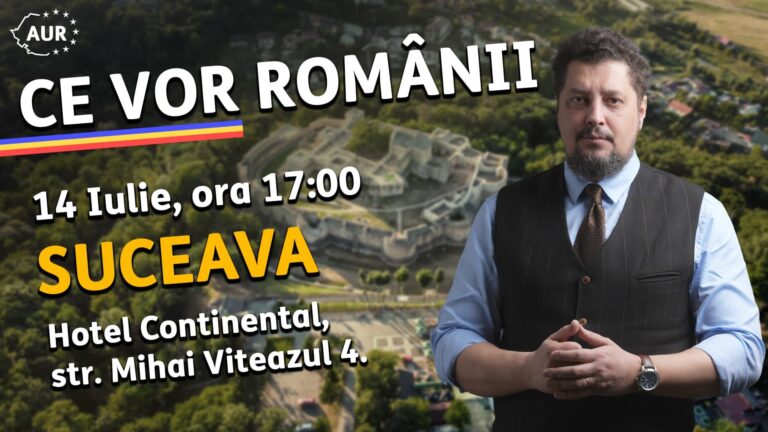 Caravana „Ce vor românii” va ajunge la Suceava. Liderul AUR Claudiu Târziu va sta de vorba cu sucevenii și va încerca să găsească soluții la probleme acestora