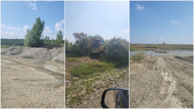 FOTO Amendă de 135.000 de lei aplicată unei firme care a extras ilegal agregate minerale din râul Suceava, la Udești și Liteni