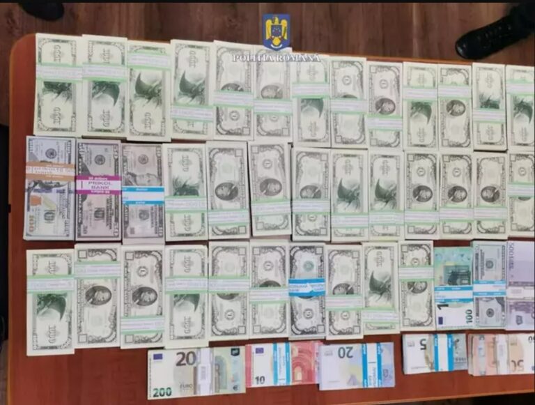 Aproape trei milioane de dolari falși ridicate de polițiști de la o societate comercială din Suceava
