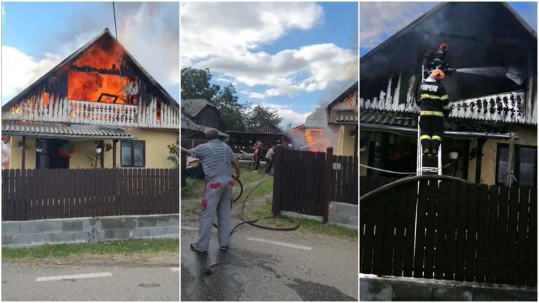 VIDEO FOTO Pagubă de peste 400.000 de lei produsă în urma incendiului puternic de la Mălini