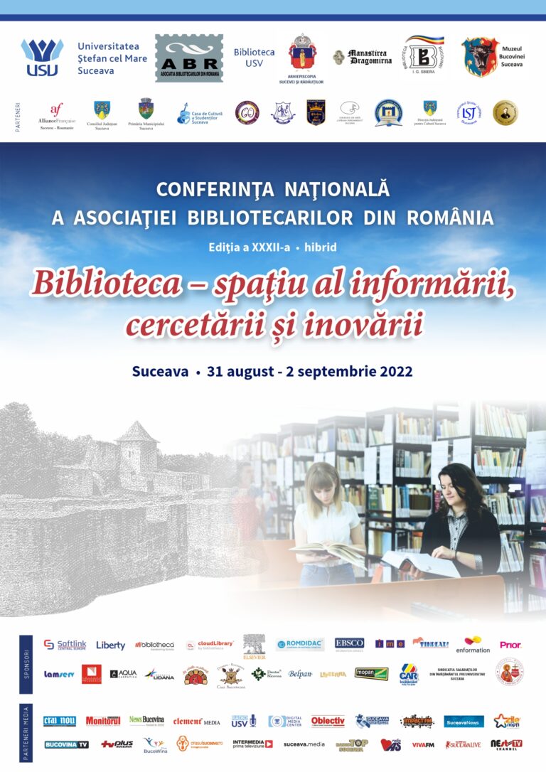 Biblioteca USV organizează cea de-a XXXII-a Conferință Națională a Bibliotecarilor din România