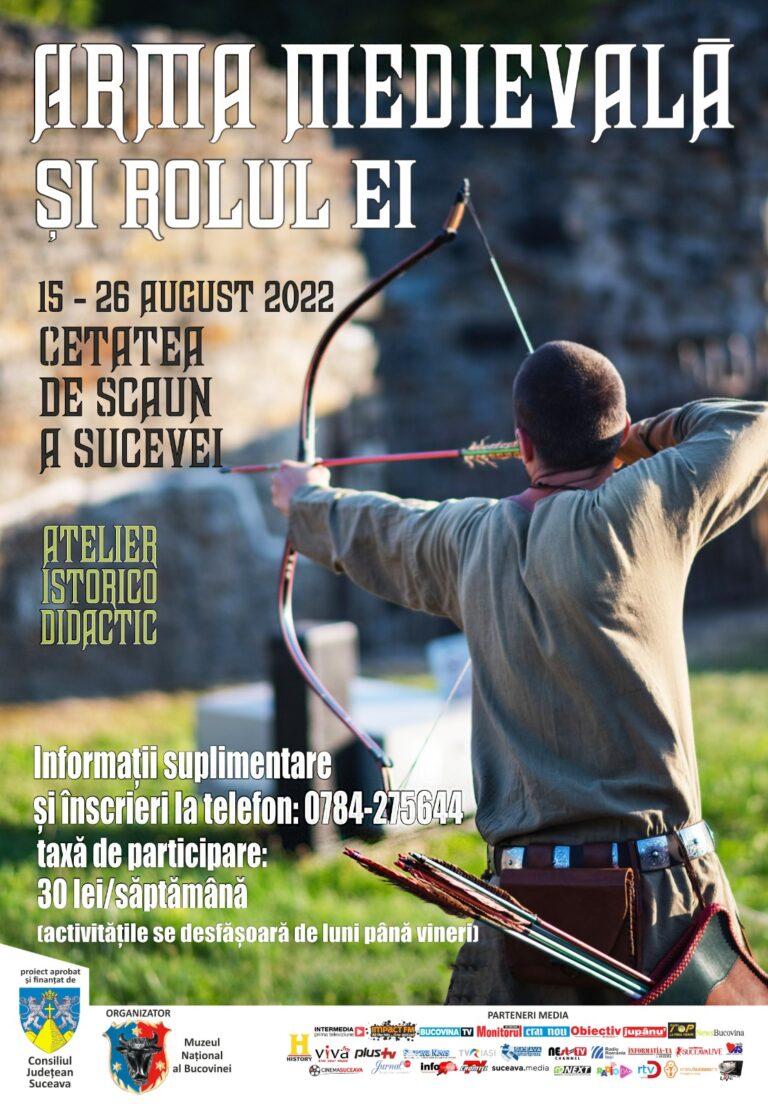 Muzeul Național al Bucovinei organizează activitatea cultural – educativă „Arma medievală și rolul ei. Inițiere în tirul cu arcul”