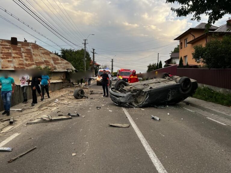FOTO Accidentul de la Șcheia a fost produs de un individ care s-a urcat la volanul unui BMW având o alcoolemie de 1,01 mg/l alcool pur în aerul expirat