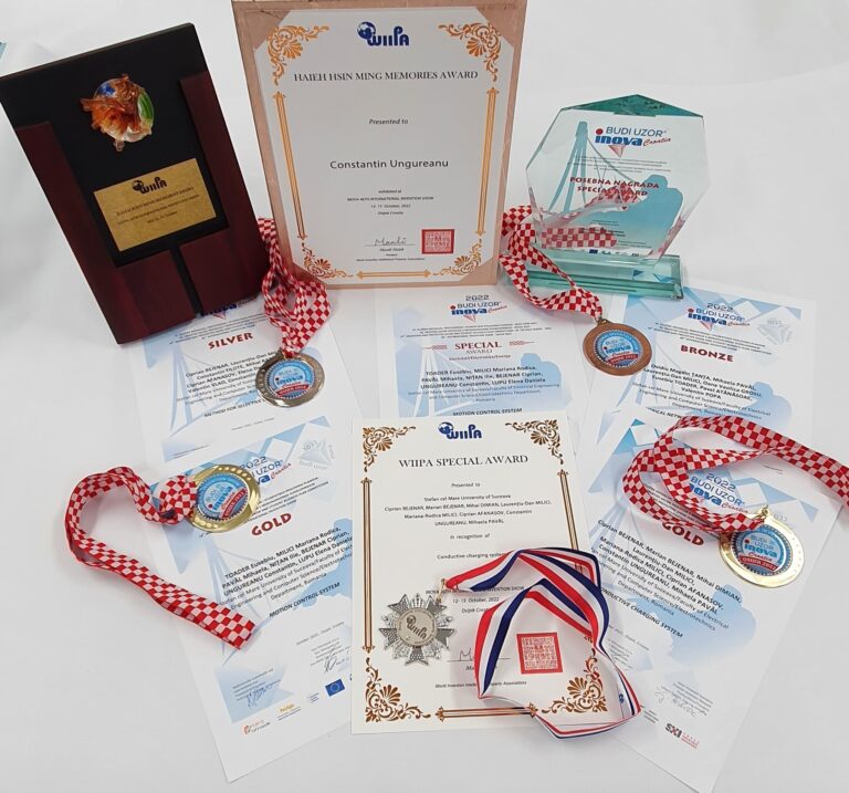 FOTO Reprezentanții USV s-au întors acasă cu două medalii de aur, o medalie de argint și o medalie de bronz de la Expoziția internațională INOVA – Be the role model 2022