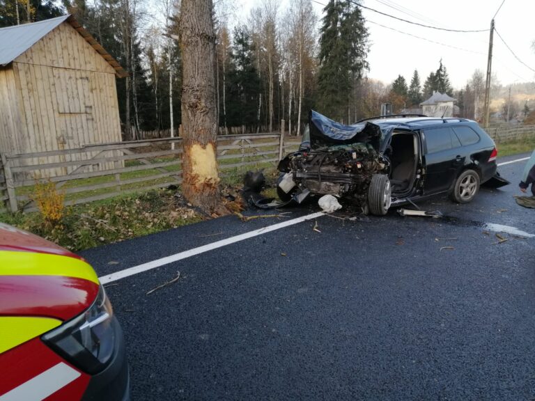 FOTO Șoferul care s-a izbit cu mașina într-un copac, la Poiana Stampei, a murit