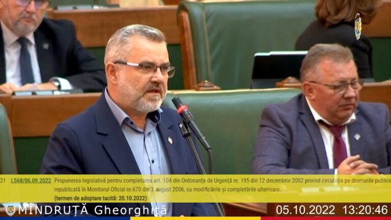 VIDEO Senatorul George Mîndruță: „Propunerea legislativă prin care reducerea perioadei de suspendare a dreptului de a conduce este condiționată de prezentarea dovezii plății amenzii a fost adoptată astăzi de Senat”