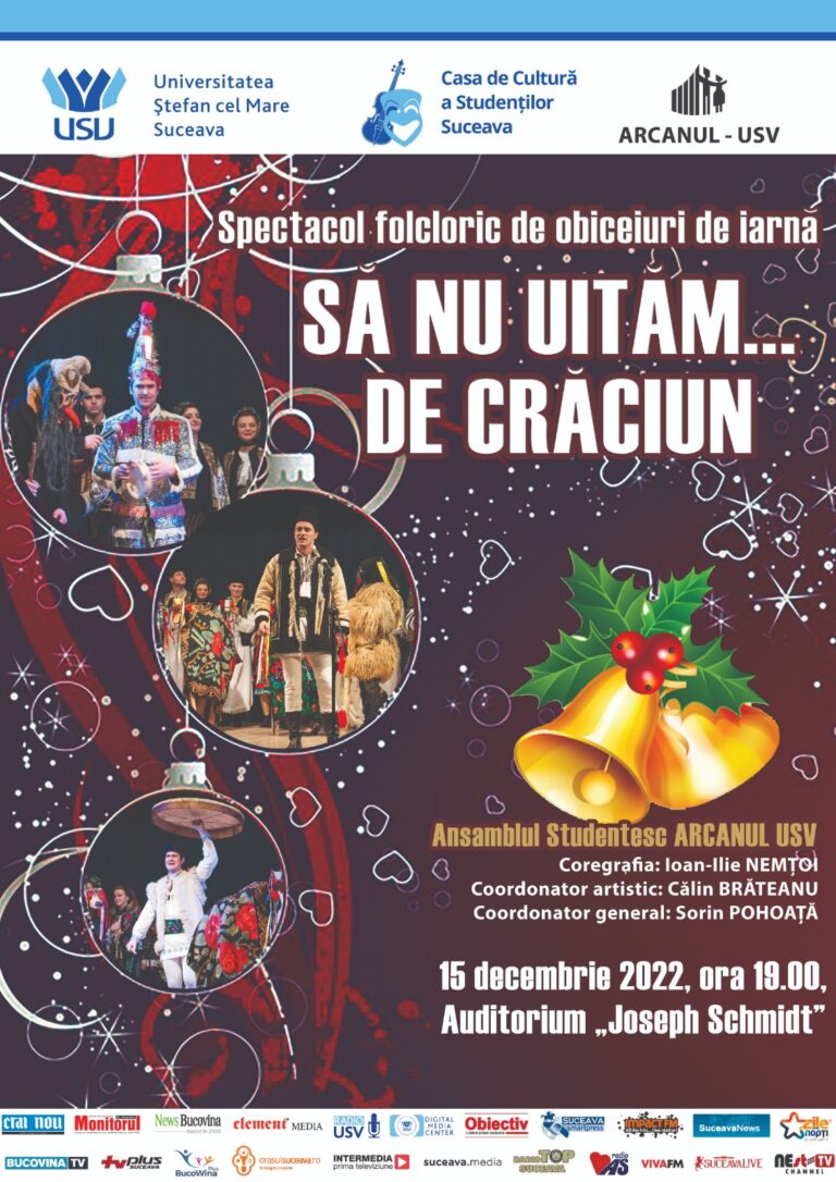 Spectacole de Crăciun organizate de Casa de Cultură a Studenților Suceava