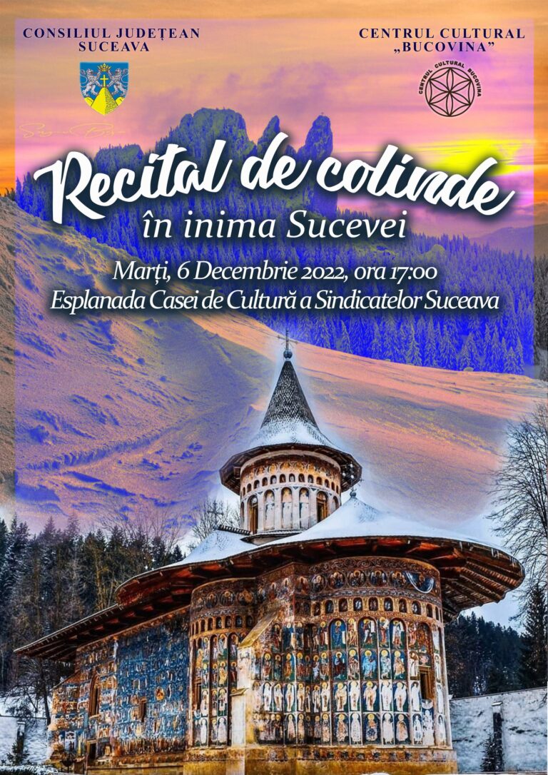 Recital de colinde susținut de Ansamblul Artistic Profesionist „Ciprian Porumbescu” pe Esplanada Casei de Cultură din Suceava de Sfântul Nicolae