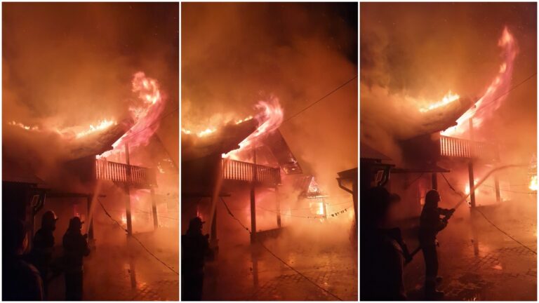 FOTO O casă din Stulpicani a fost distrusă de un incendiu puternic pornit de la un scurtcircuit