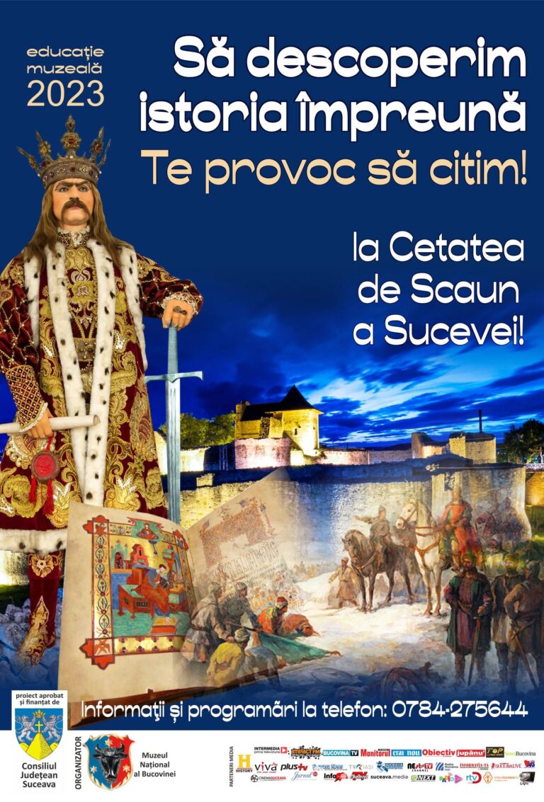 Muzeul Național al Bucovinei organizează proiectul educațional „Să descoperim istoria împreună! Te provoc să citim!” cu prilejul împlinirii a 635 de ani de la atestarea documentară a Cetății de Scaun a Sucevei