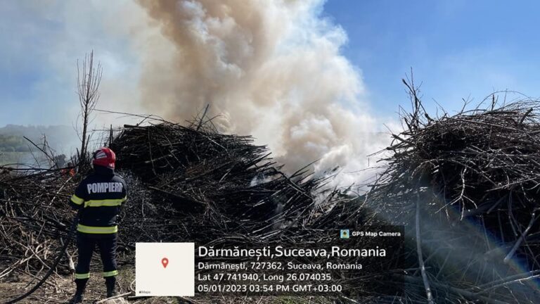 FOTO O societate din Dănila a fost amendată cu 30.000 de lei pentru un incendiu de vegetație uscată