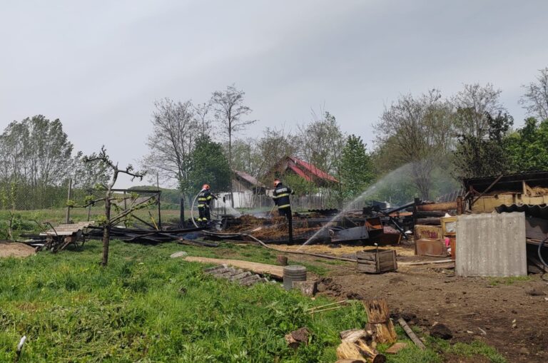 FOTO Un incendiu de proporții a izbucnit într-o gospodărie din Preutești