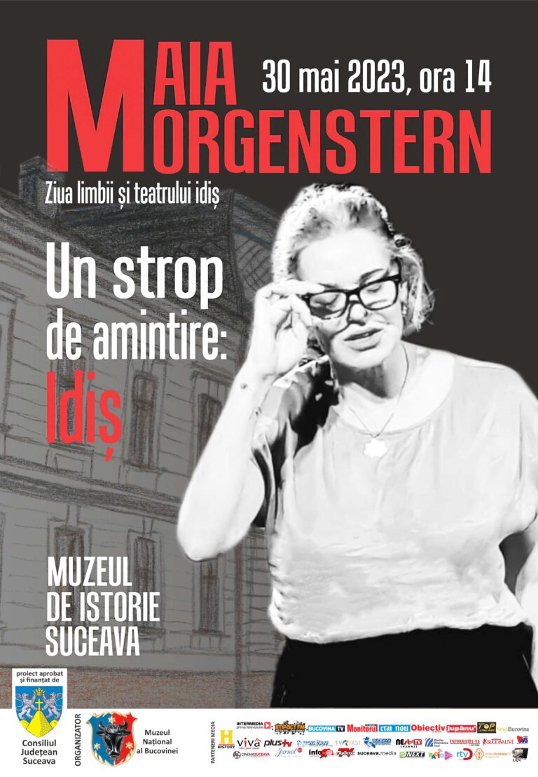 Un recital de excepție va fi susținut la Suceava de marea actriță Maia Morgenstern de Ziua limbii și teatrului idiș