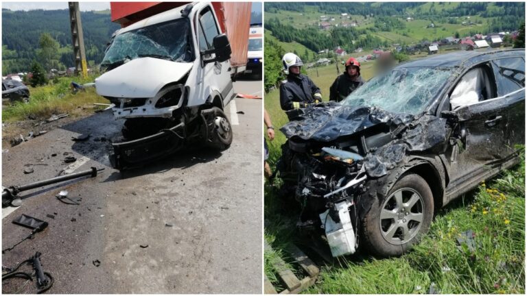 FOTO Grav accident de circulație produs în Pasul Mestecăniș. Medicii îi aplică manevre de resuscitare unei femei