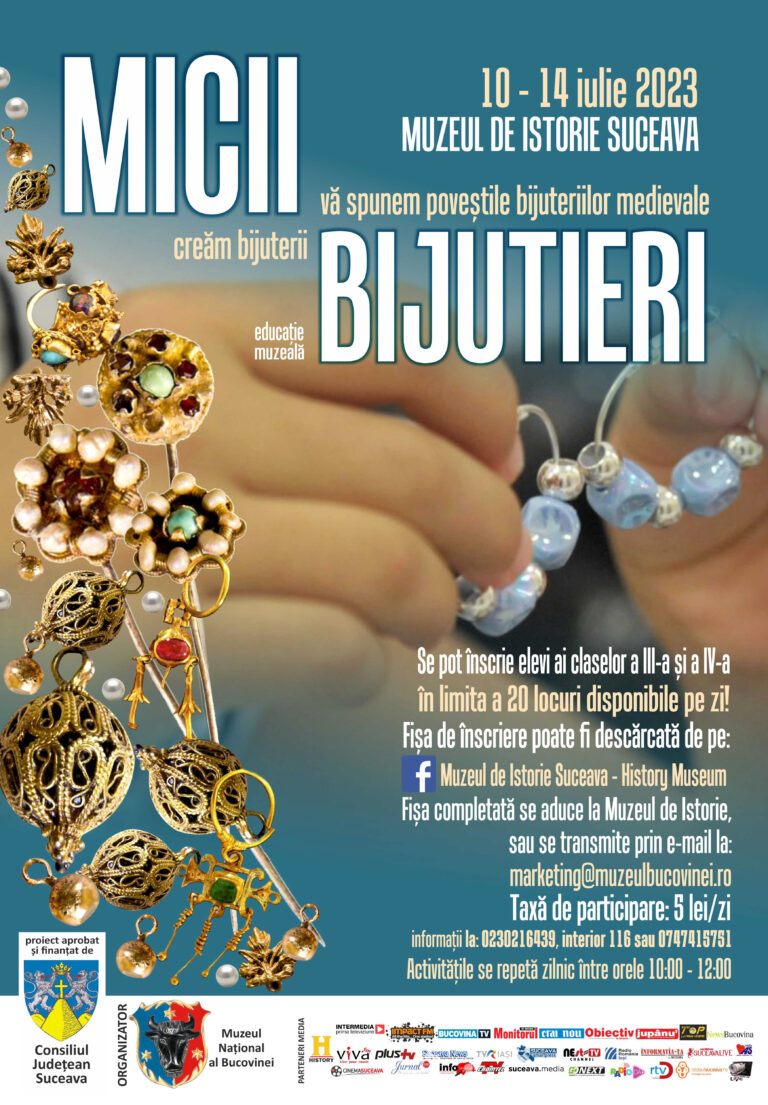 Muzeul Național al Bucovinei organizează proiectul de educație muzeală „Micii bijutieri – atelier de bijuterii medievale”
