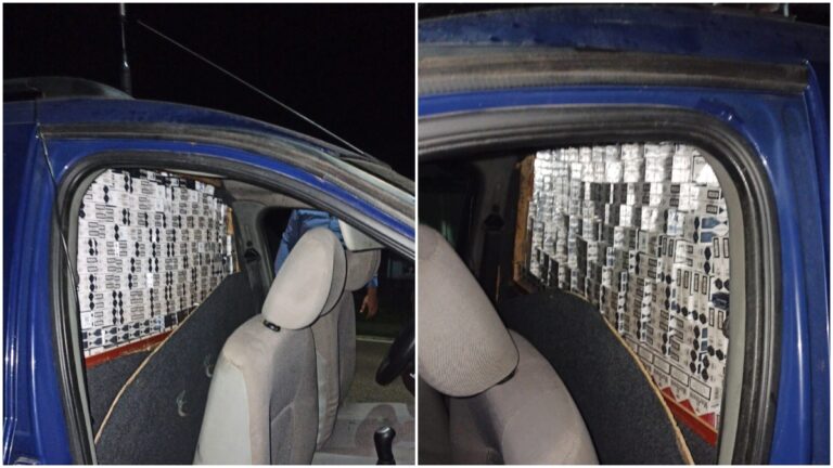 FOTO Un contrabandist din Straja a fost reținut de polițiștii din Sucevița care l-au prins în flagrant transportând aproape 5.000 de pachete cu țigări