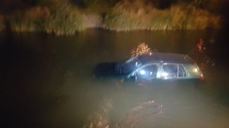 Un șofer beat și pasagera lui au fost salvați de polițiști după ce s-au răsturnat cu mașina în râul Putnișoara, în timp ce încercau să fugă de echipajul de poliție