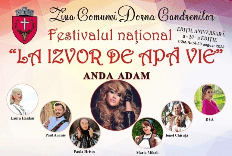 Spectacol de excepție pregătit la Dorna Candrenilor cu ocazia celei de-a XX-a ediție a Festivalului național „La izvor de apă vie”: „Anul acesta facem împreună, cel mai frumos eveniment folcloric în aer liber”