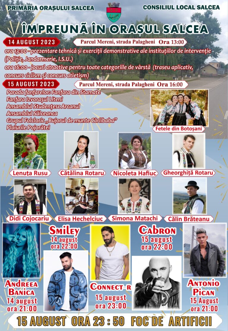 Un spectacol de excepție este pregătit la Salcea cu ocazia evenimentului „Împreună în orașul Salcea”: „Este datoria noastră de a oferi și momente artistice, manifestări pentru fiecare categorie de vârstă”