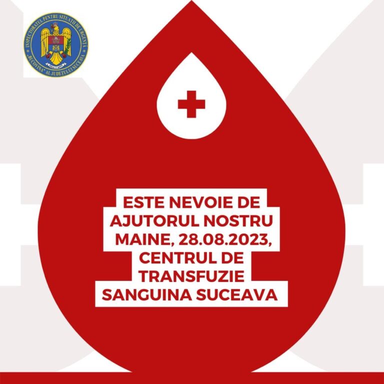 Campanie de donare de sânge pentru victimele de la Crevedia desfășurată la Centrul de Transfuzie Sanguină de la Suceava