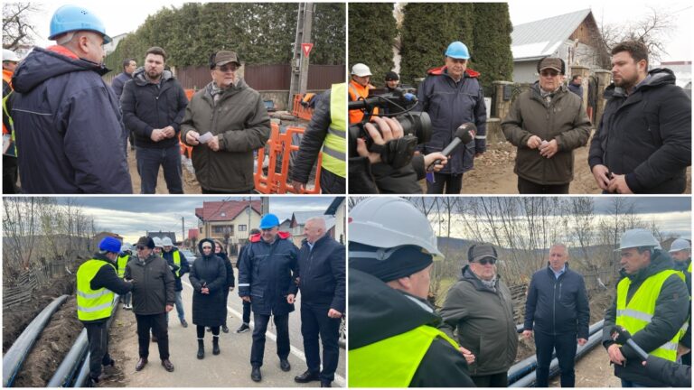 FOTO Gheorghe Flutur a vizitat șantierele din Rădăuți și Vicovu de Sus, unde se lucrează la extinderea rețelelor de apă și canal: „Trebuia de mult să se întâmple”