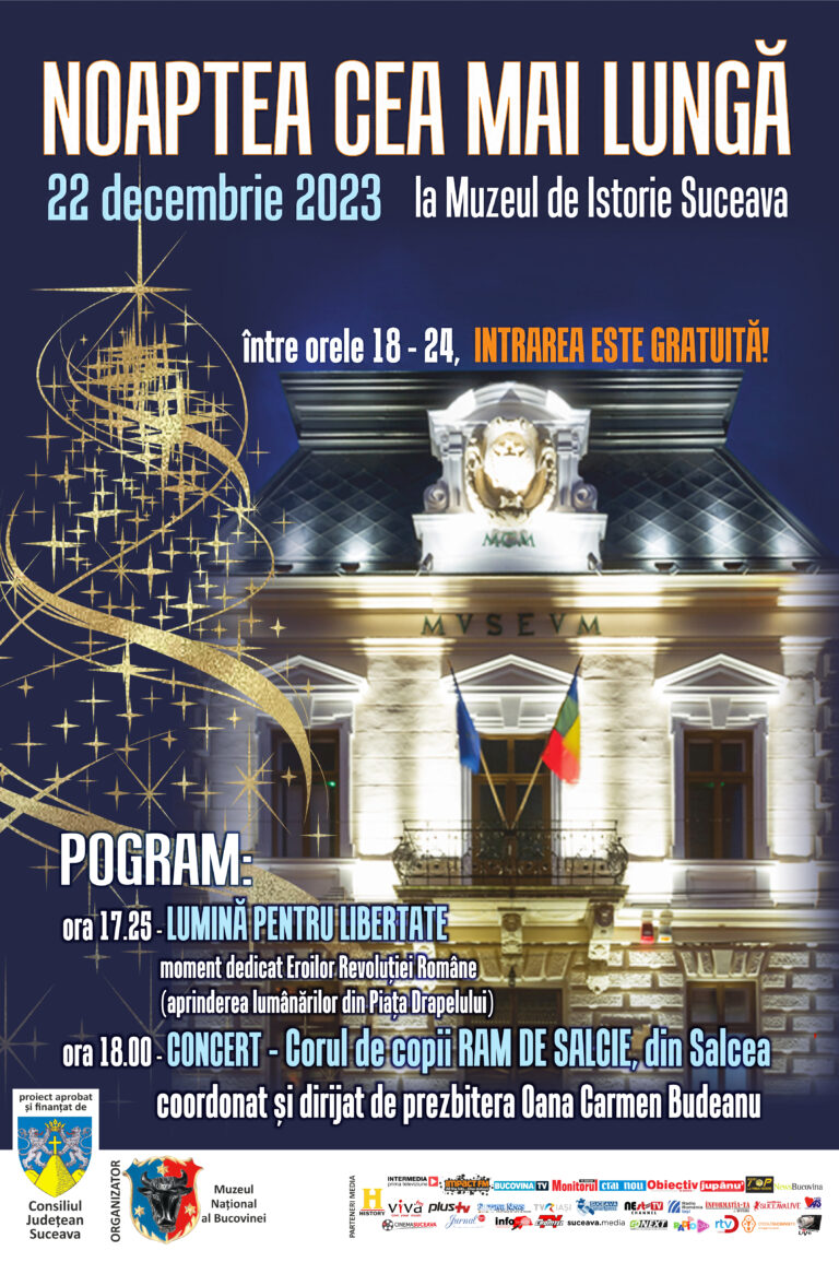 Muzeul Național al Bucovinei organizează manifestarea „Noaptea cea mai lungă”