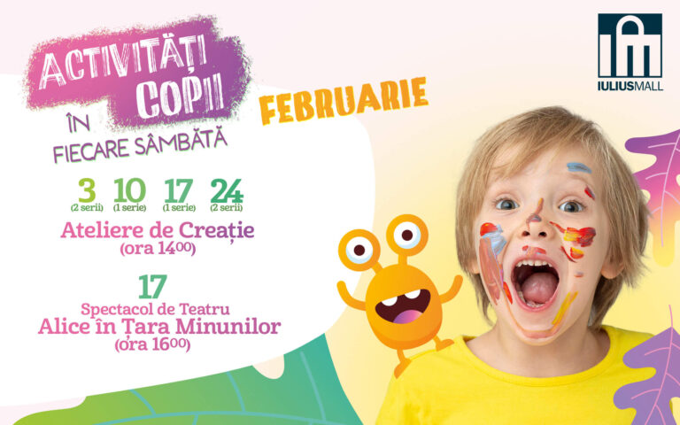 FOTO Ateliere de creație și spectacole de teatru pentru cei mici, în fiecare sâmbătă, la Iulius Mall Suceava
