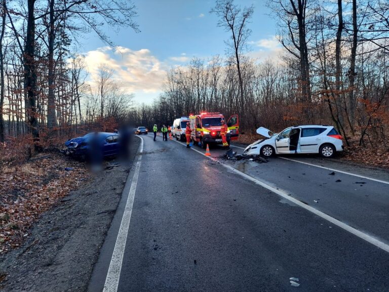 FOTO Accident cu doi răniți produs în pădure la Adâncata