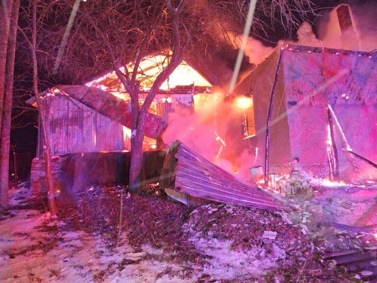 FOTO O gospodărie din Vulturești a fost distrusă de un incendiu pornit de la o sobă