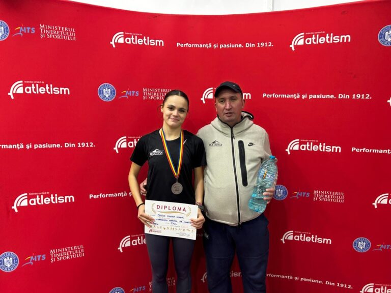 FOTO Sportiva Claudia Costiuc se întoarce cu două medalii de la Campionatul Național de Atletism în sală