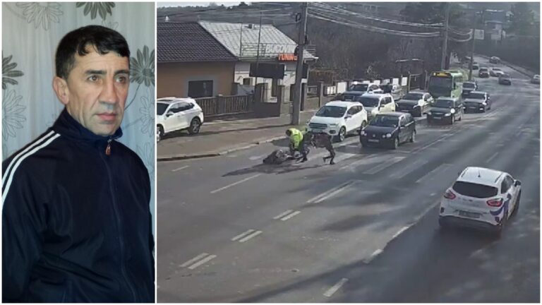 VIDEO „Influencerul” Dorin Aelenei s-a urcat beat pe bicicletă și a lovit o mamă cu doi copii pe trecerea pentru pietoni de la Grupul Școlar