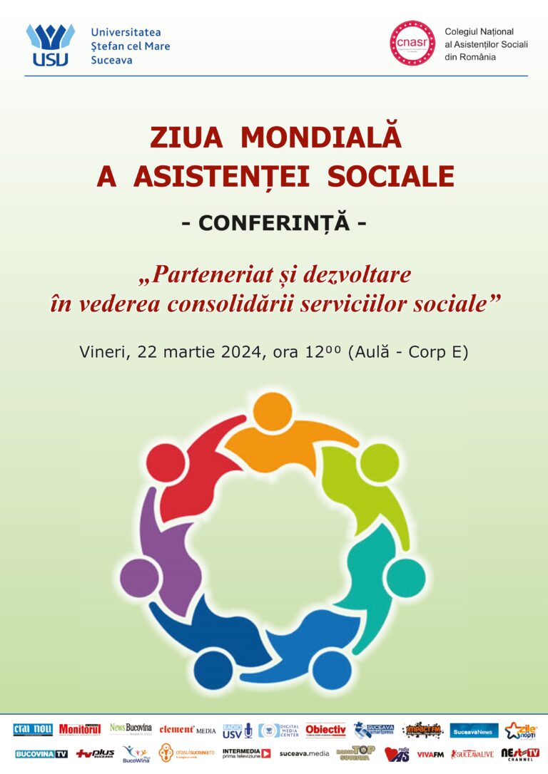 „Parteneriat și dezvoltare în vederea consolidării serviciilor sociale” conferință organizată de USV cu prilejul Zilei Mondiale a Asistenței Sociale