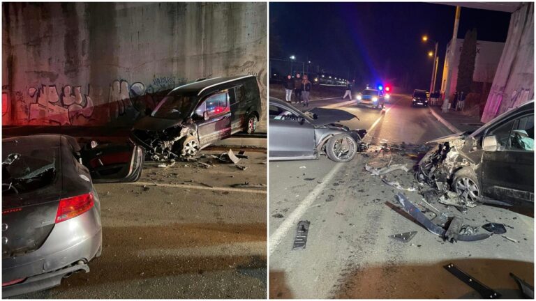 VIDEO FOTO Accidentul de sub pasarela de la Burdujeni a fost produs la un șofer beat care a intrat cu mașina pe contrasens. Șoferul vinovat și pasagerul său, de asemenea beat, au uitat cine se afla la volan