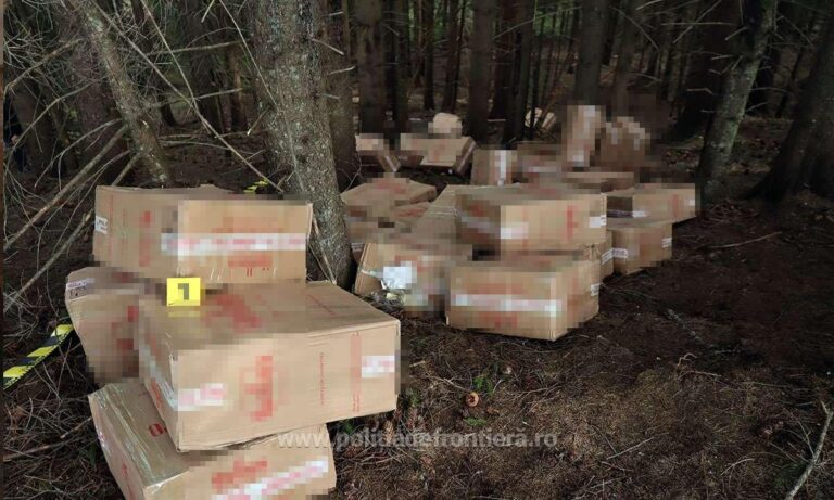 VIDEO FOTO Țigări de contrabandă de aproape 100.000 de euro confiscate de polițiștii de frontieră suceveni în urma unor acțiuni desfășurate la Straja și Moldovița