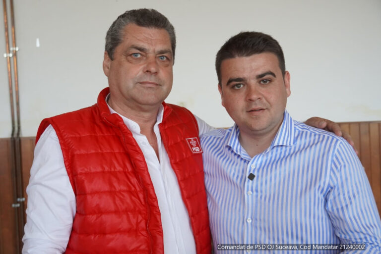 FOTO Gheorghe Șoldan, candidatul PSD la funcția de președinte al CJ Suceava, a lăudat activitatea primarului Cristea Ostrovan de la Udești: „A asfaltat aproximativ 30 de kilometri de drumuri, a înființat sistemul de alimentare cu apă și sistemul de canalizare, a renovat șapte școli și grădinițe, a construit trei terenuri de sport, a făcut renovări la căminele culturale și a extins rețeaua de iluminat public”