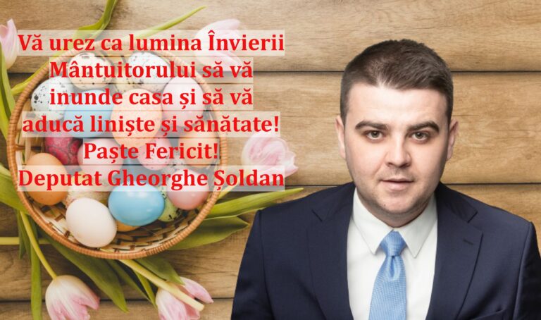 Vă urez ca lumina Învierii Mântuitorului să vă inunde casa și să vă aducă liniște și sănătate! Paște Fericit! Deputat Gheorghe Șoldan