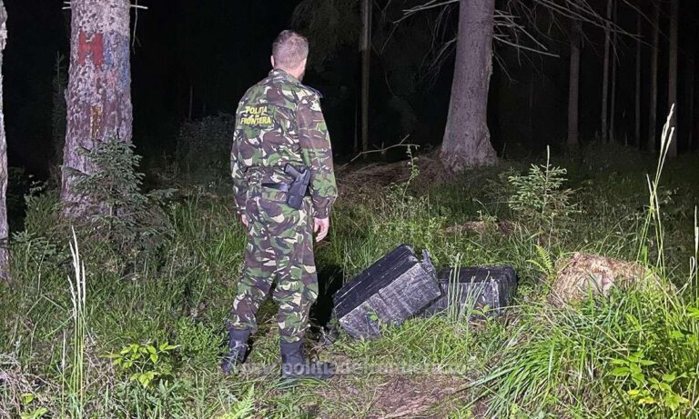 VIDEO FOTO Țigări de contrabandă de aproape 40.000 de lei confiscate de polițiștii de frontieră de la Izvoarele Sucevei