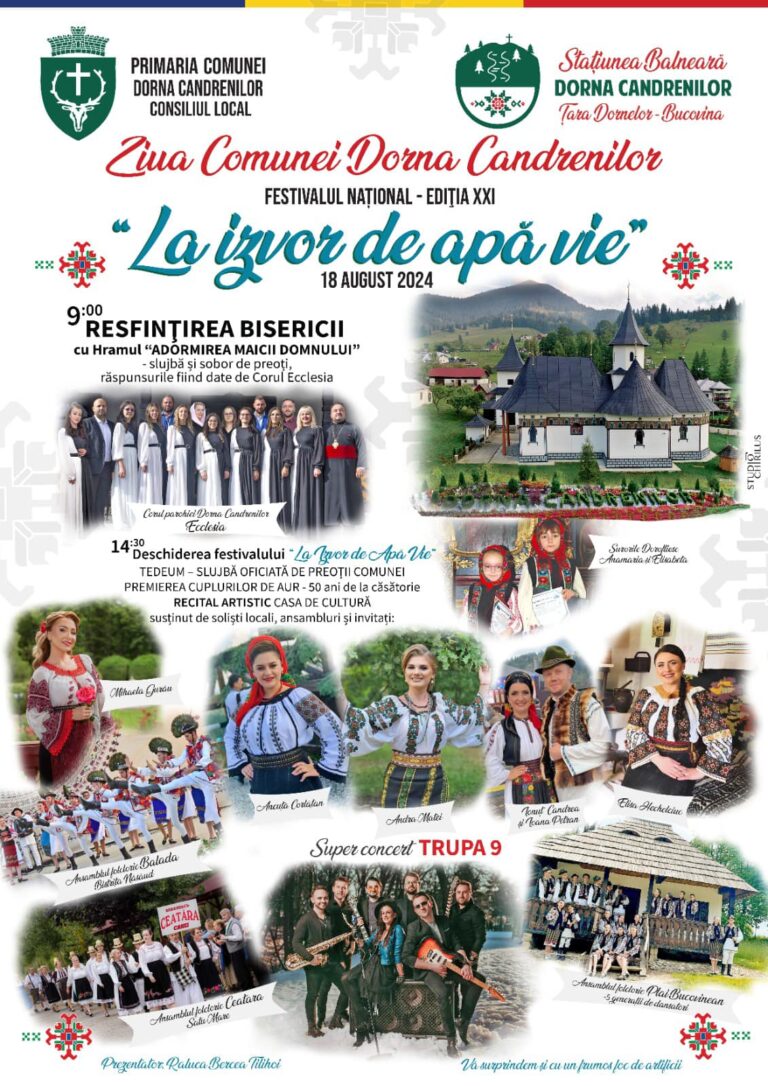 Festivalul „La izvor de apă vie” din Dorna Candrenilor ajunge la cea de XXI-a ediție