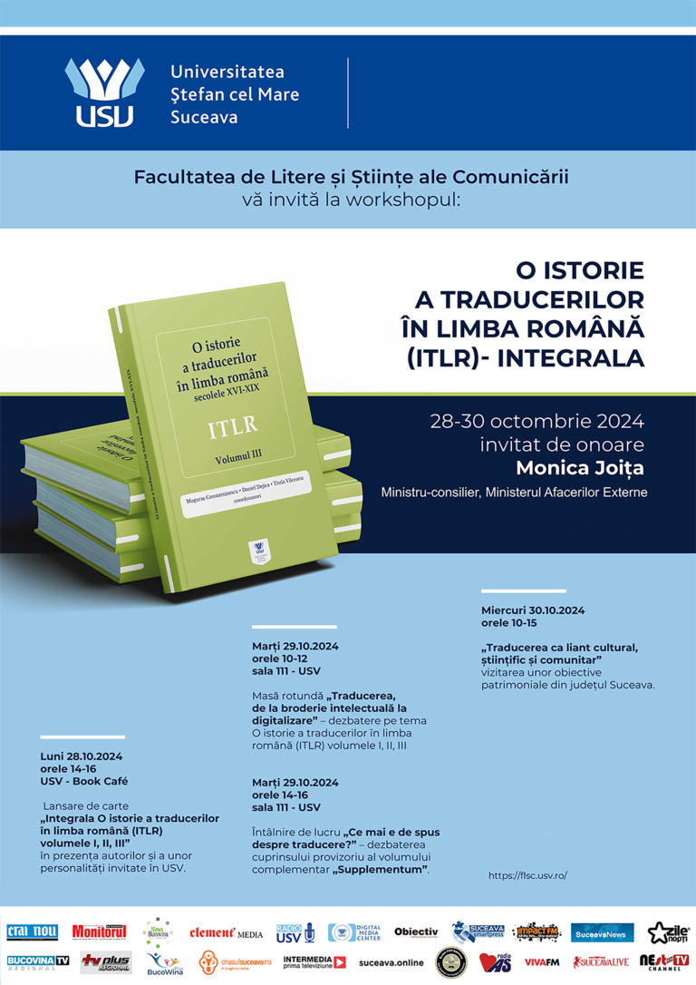 USV găzduiește workshop-ul „O istorie a traducerilor în limba română” (ITLR)