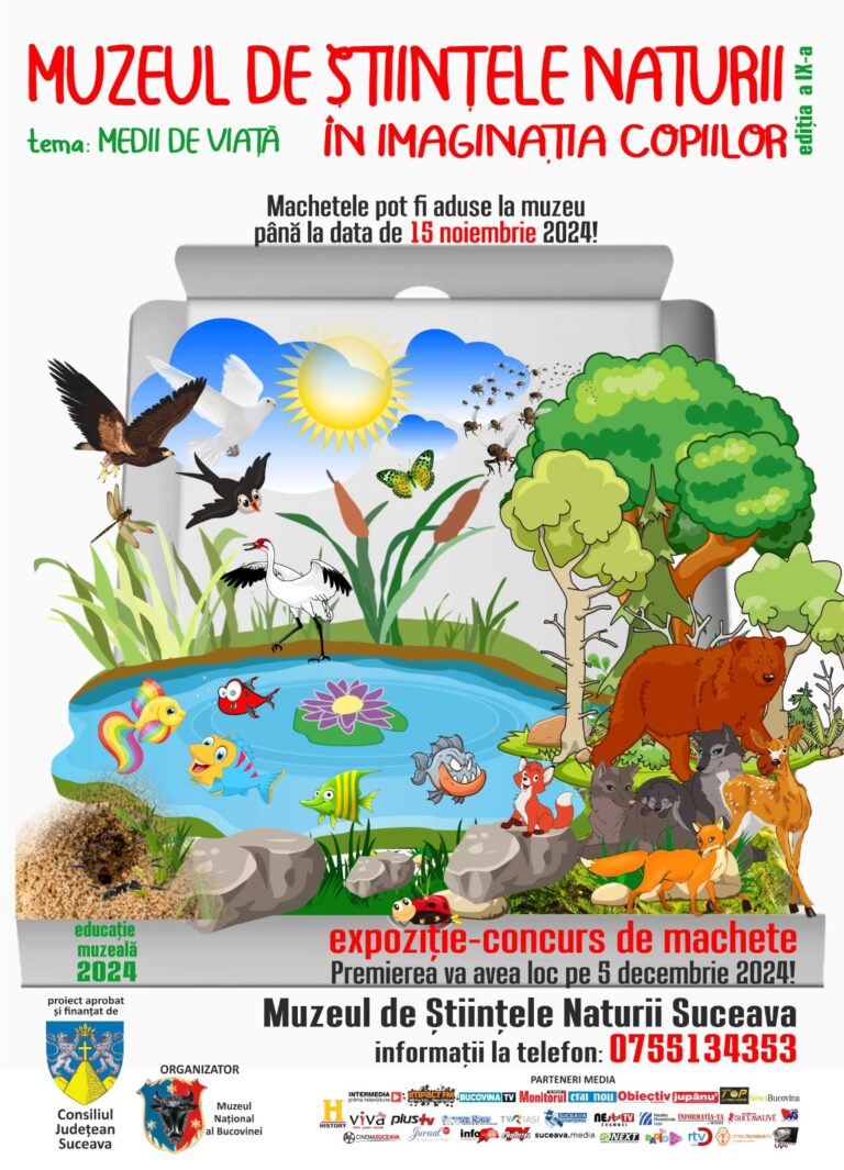 „Muzeul de Ştiinţele Naturii în imaginaţia copiilor”, ediția 2024, proiect educațional – concurs de machete cu tema MEDII DE VIAȚĂ