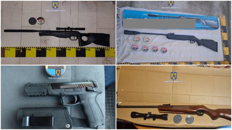 5 arme și un pistol au fost confiscate de polițiști în urma unor percheziții făcute în Suceava