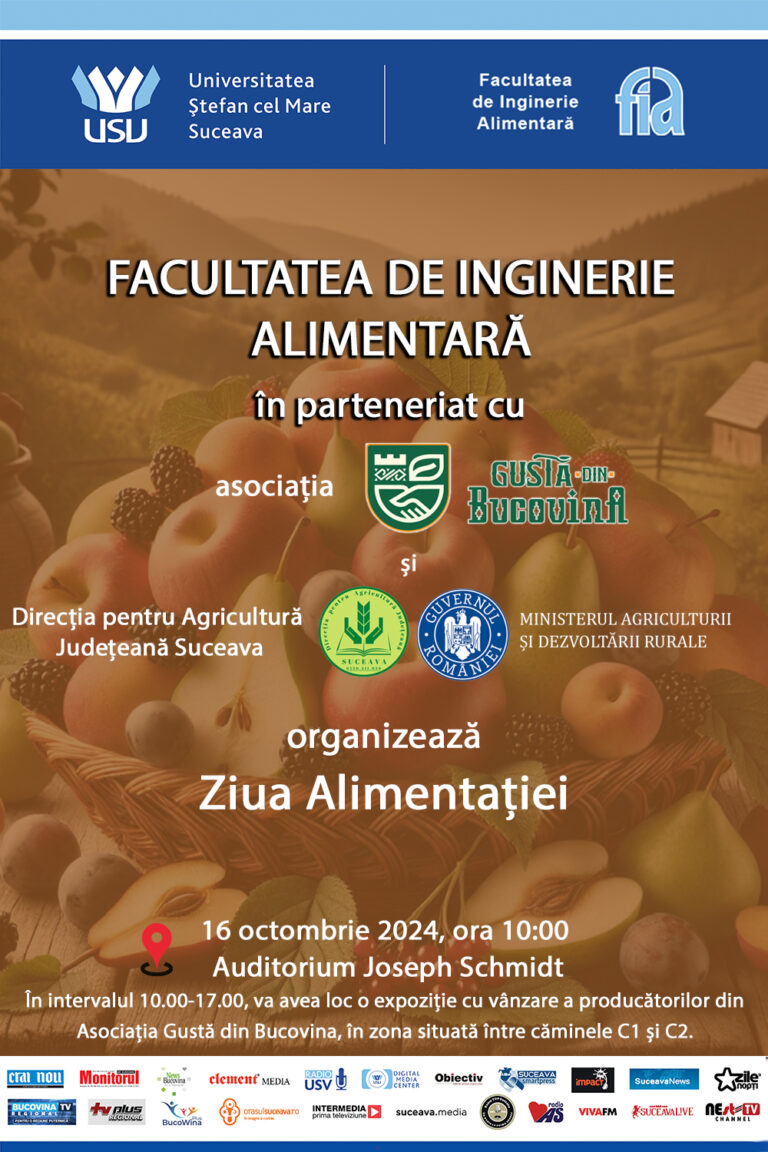 Facultatea de Inginerie Alimentară din cadrul USV organizează Ziua Mondială a Alimentației 2024
