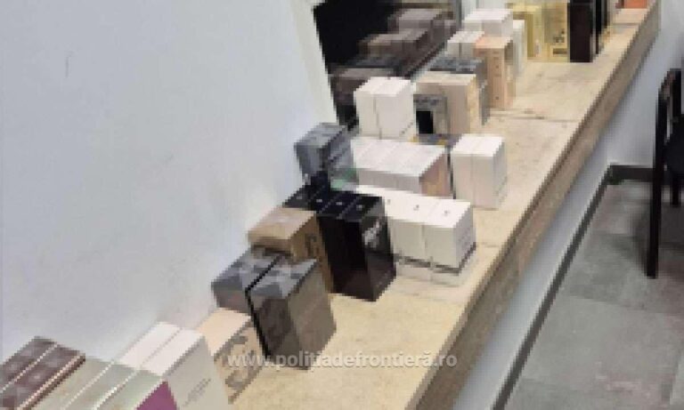 130 de parfumuri contrafăcute confiscate în Vama Siret dintr-un autocar condus de un turc