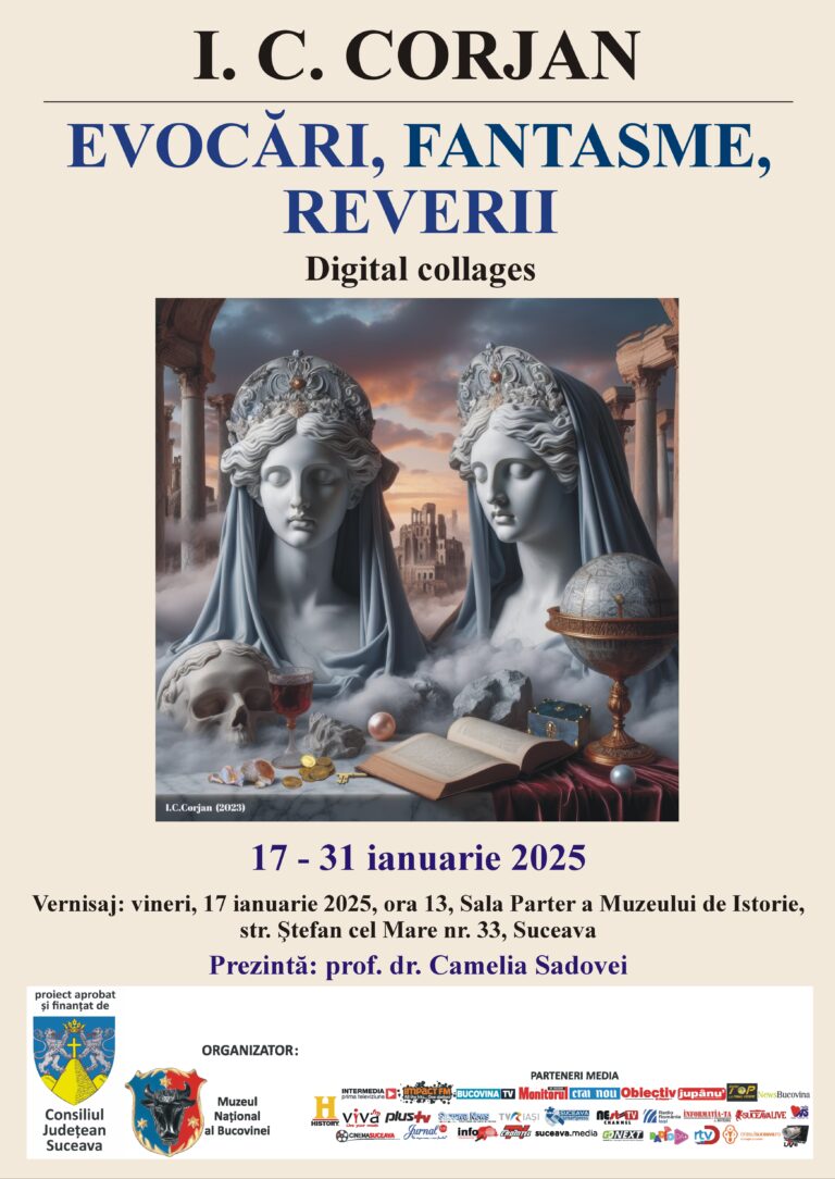 Muzeul Național al Bucovinei vă invită la vernisajul expoziției de colaj digital Evocări, fantasme, reverii, autor I.C. Corjan