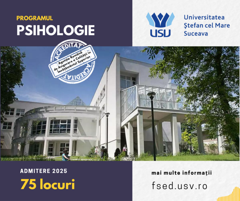 USV a anunțat acreditarea și creșterea capacității de școlarizare la programul de licență Psihologie