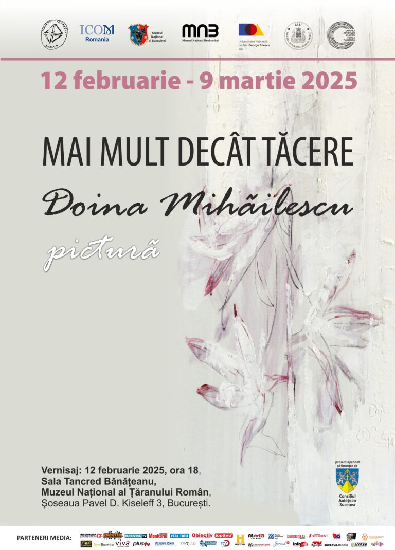 Muzeul Național al Bucovinei vă invită la vernisajul expoziției de pictură „Mai mult decât tăcere. Doina Mihăilescu”