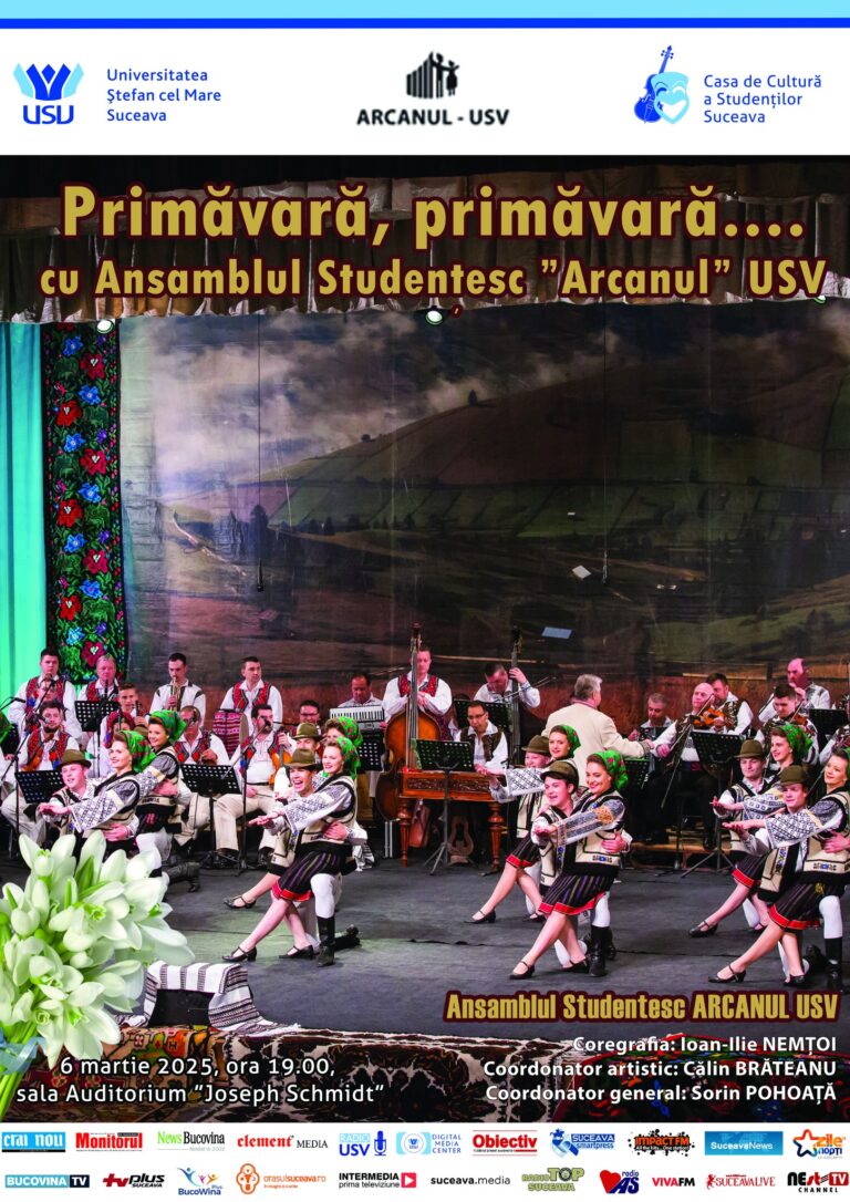 Spectacol de excepție susținut de Ansamblul Studențesc „Arcanul” USV la Auditorium „Joseph Schmidt”